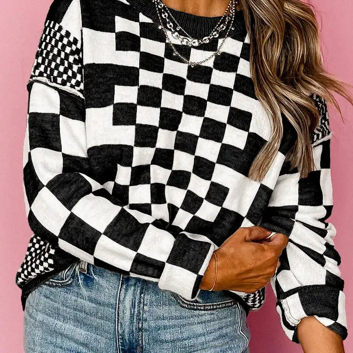 Black & White Checker Sweater