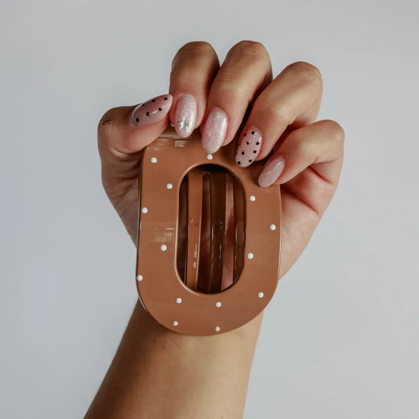 Taupe Polka Dots Flat Lay Clip