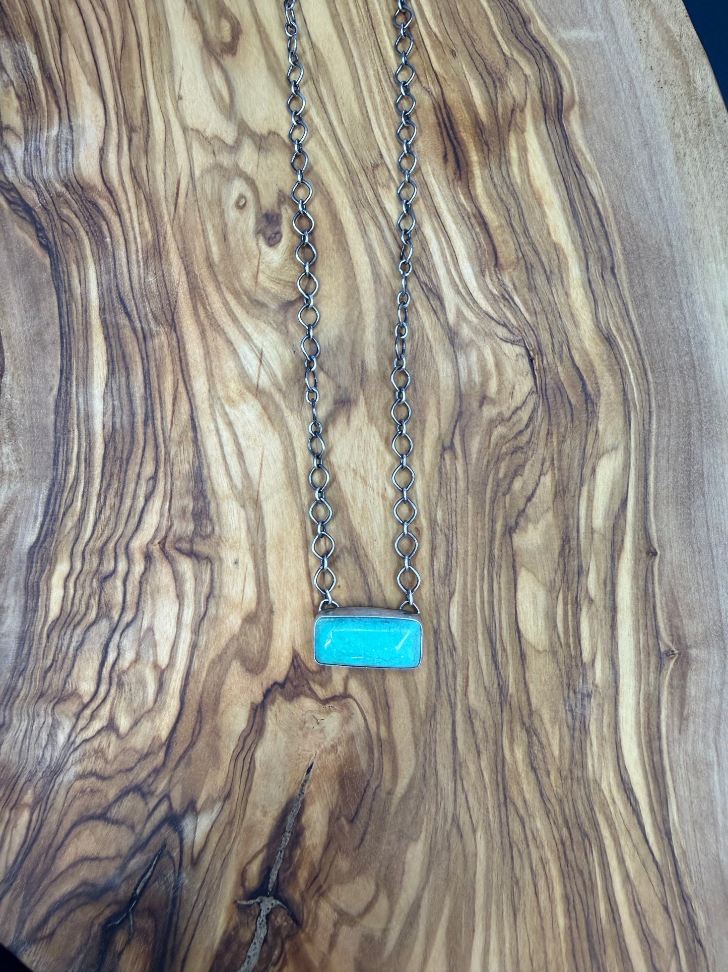 G.RIOS Smoooth Edge Dainty Turquoise Necklace 2.0