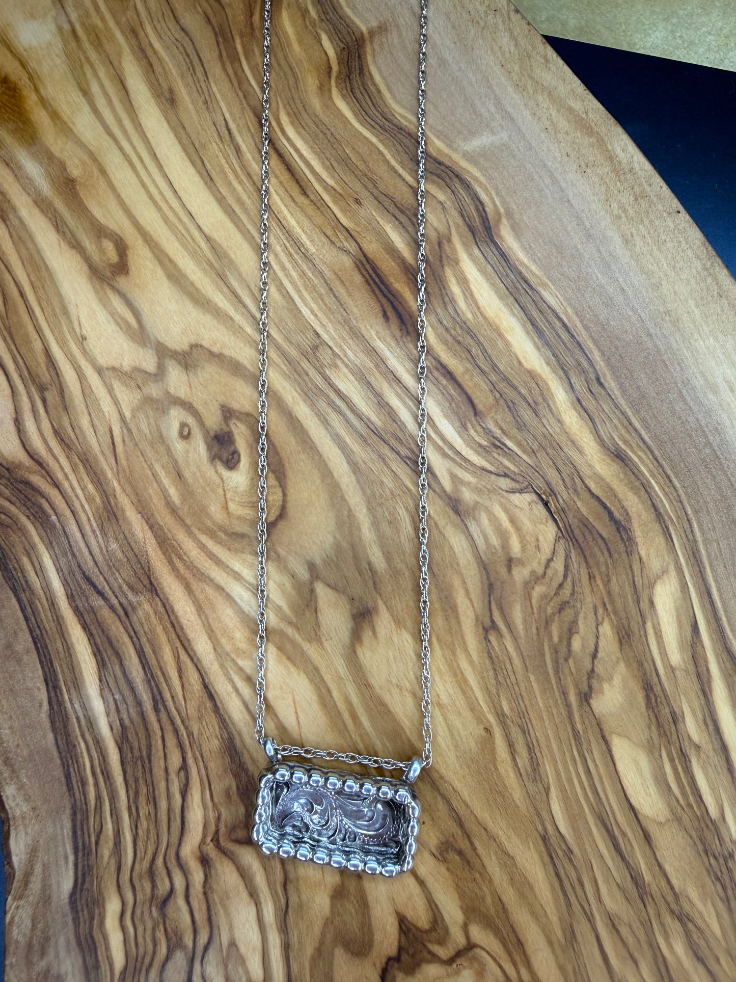 Sterling Silver Engraved Necklace