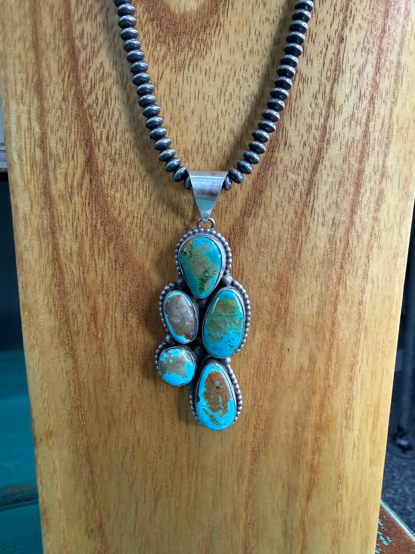 L Sterling 5 Stone Pendant