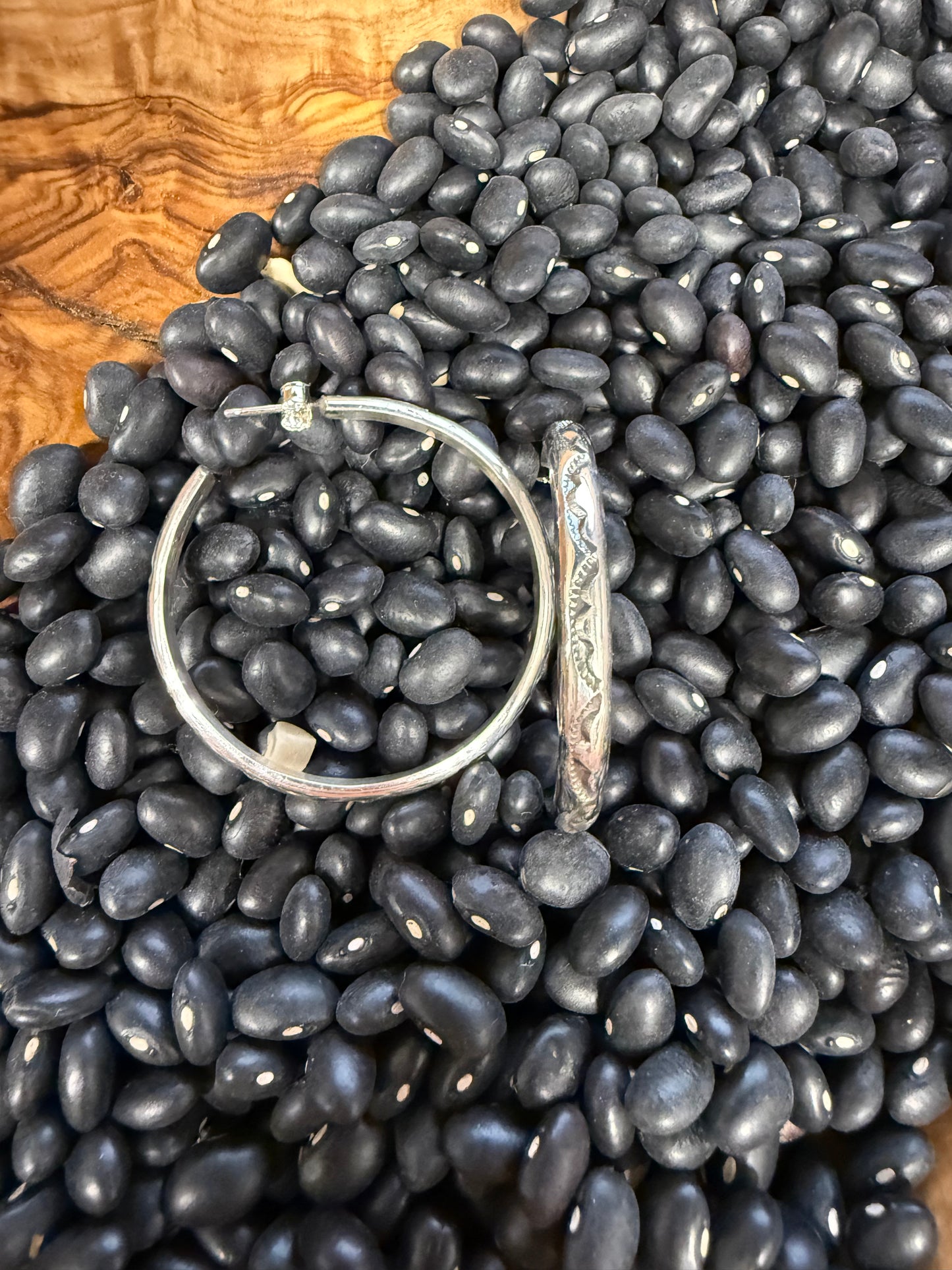 Sterling Silver Stamped Hoops