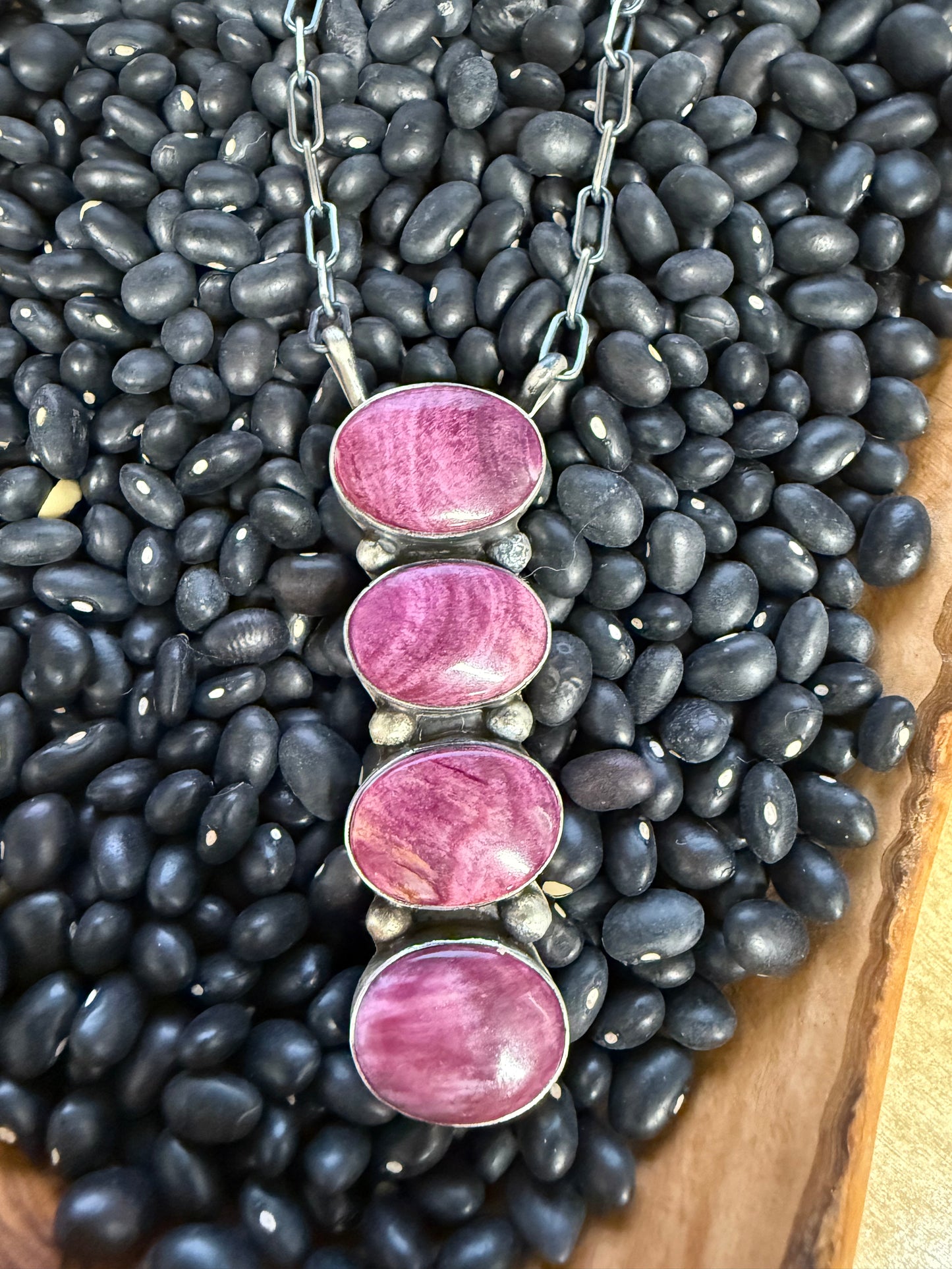 Purple Spiny 4 Stone Necklace
