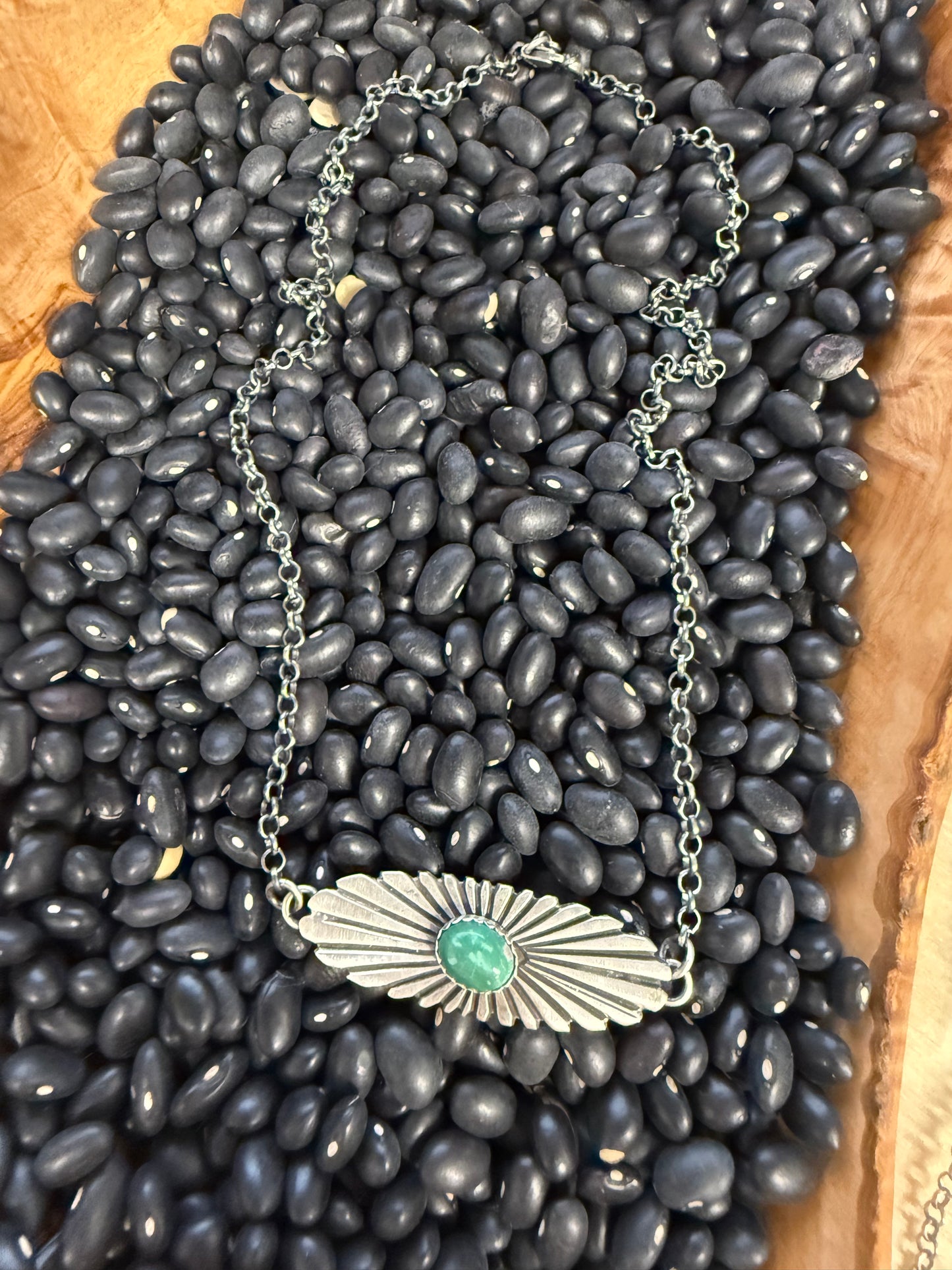 Oval Concho Necklace with stone