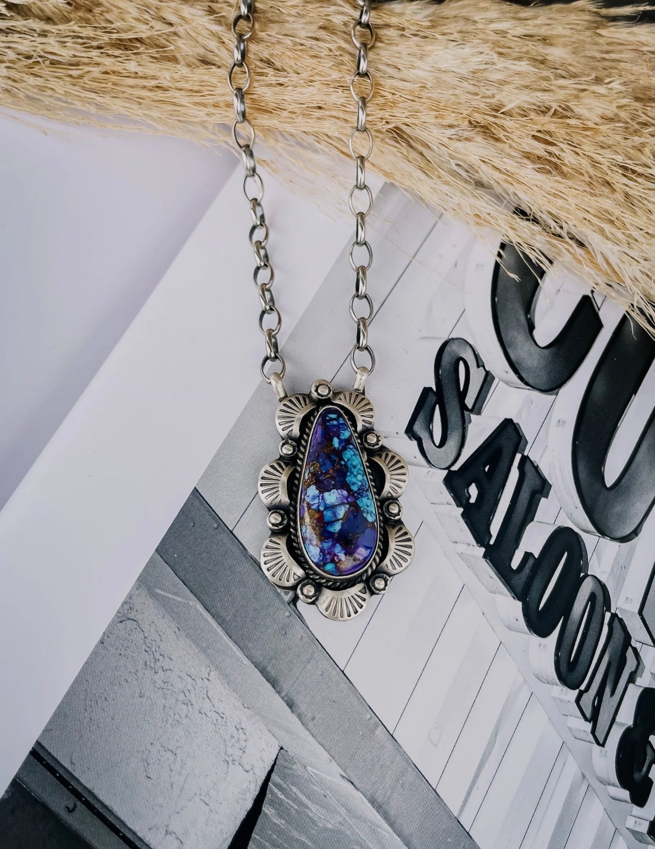 Purple Mojave Drop Necklace
