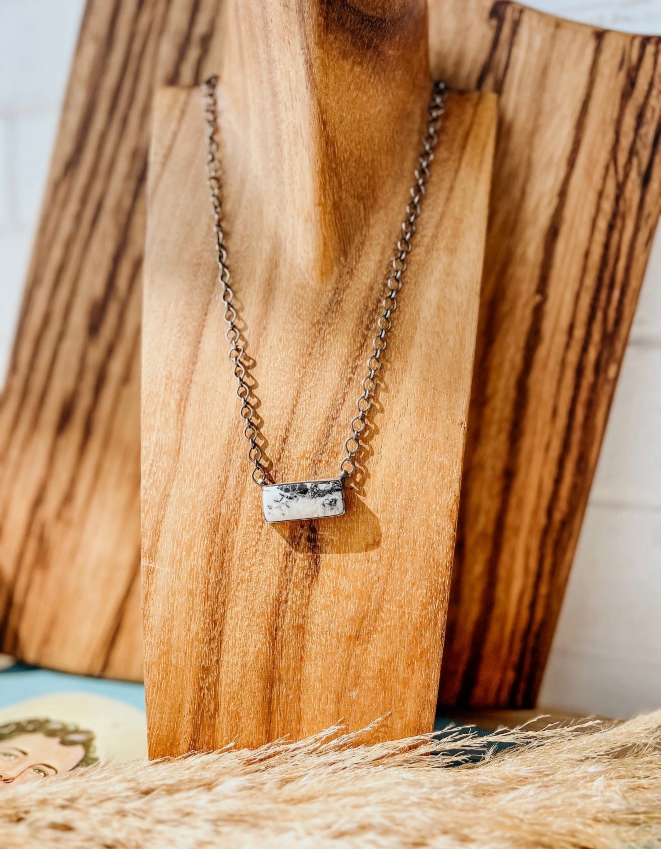 White Buffalo Bar Necklace