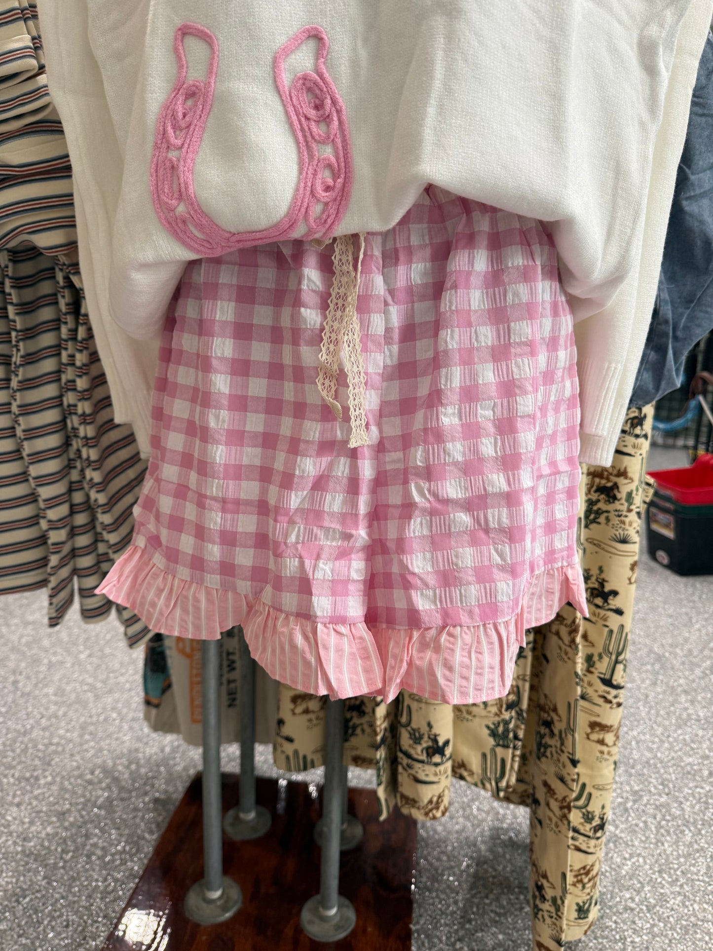Pink Gingham Ruffle Short
