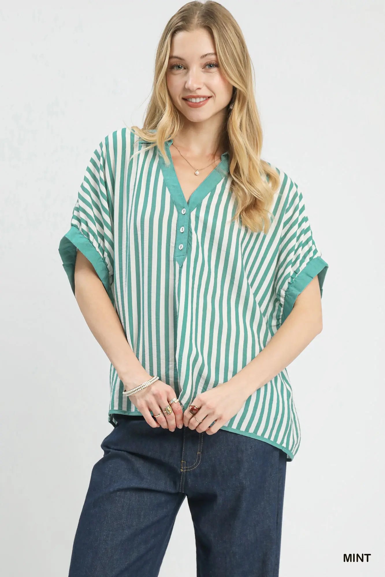Mint Stripes Top