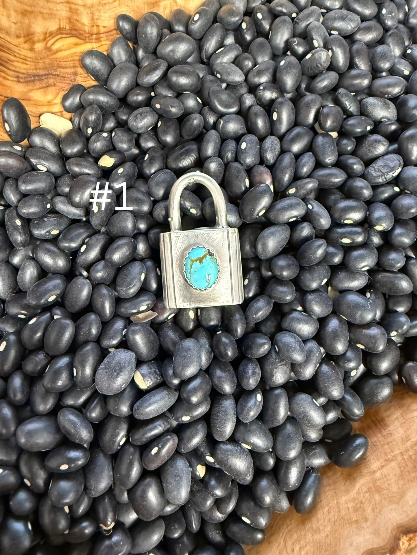 Lock Pendent with Stone
