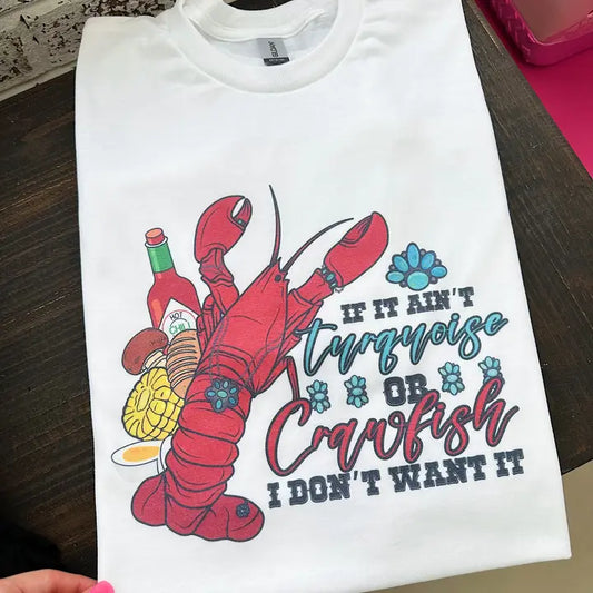 Turquoise & Crawfish Tee