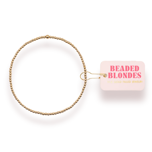 BB 2MM Gold Beaded Braccelet