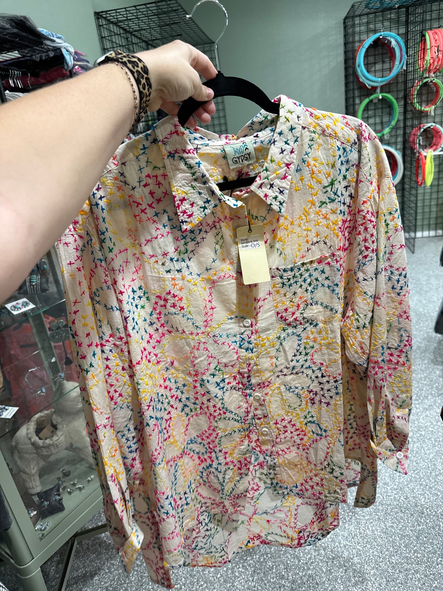 Jaded Cross Stitch Top