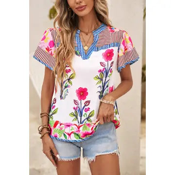 Floral Striped Top