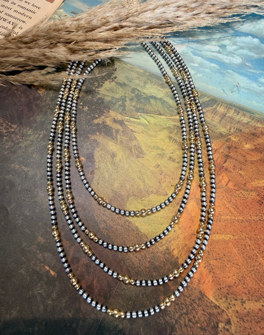 Dainty Golden Trio Mix Necklace
