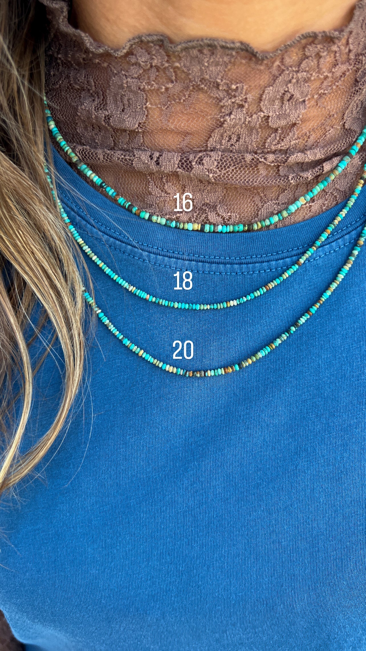 Dainty Rolled Turquoise Necklace