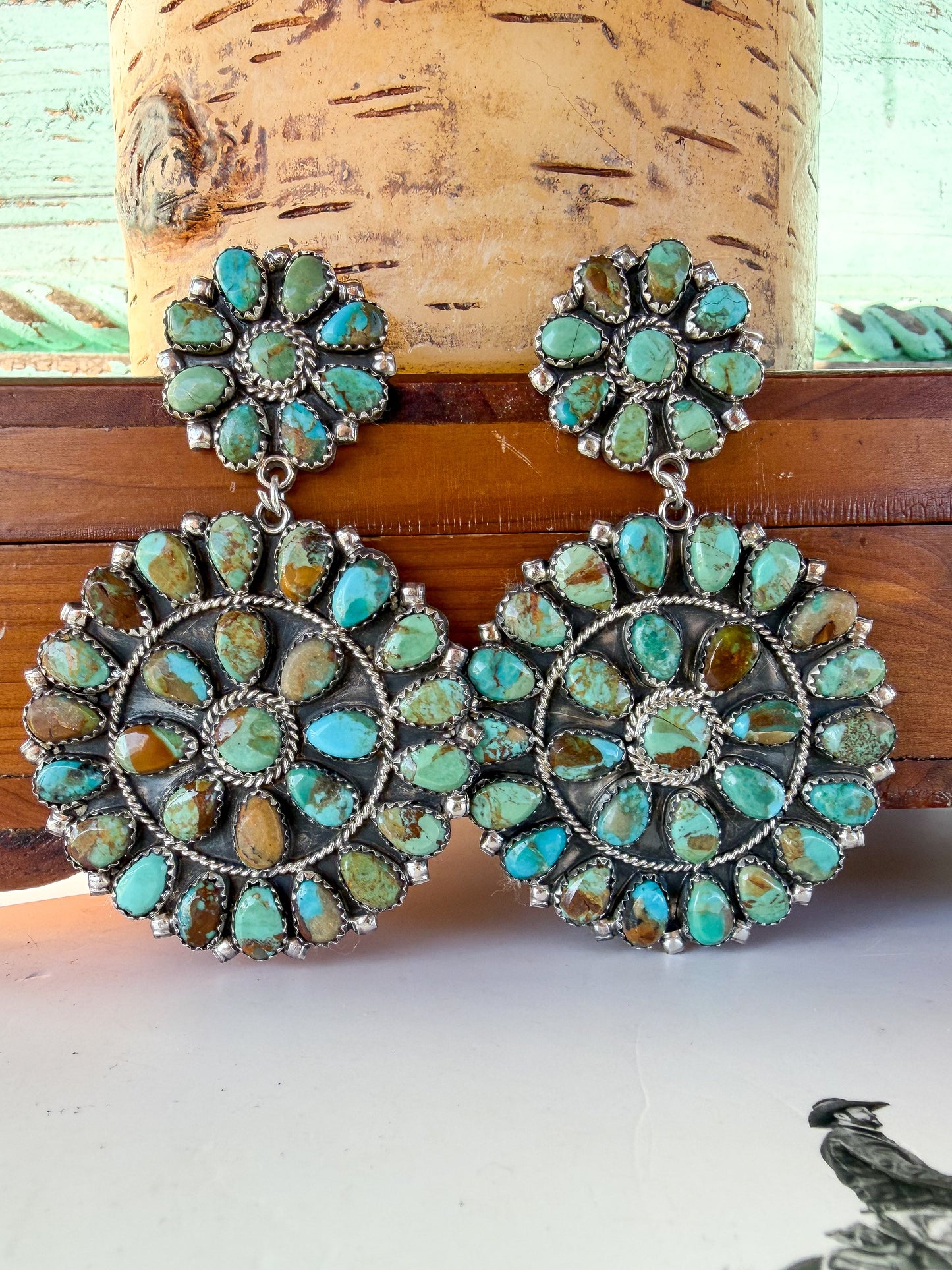 Darla Mixed Turquoise Cluster Drop Earrings