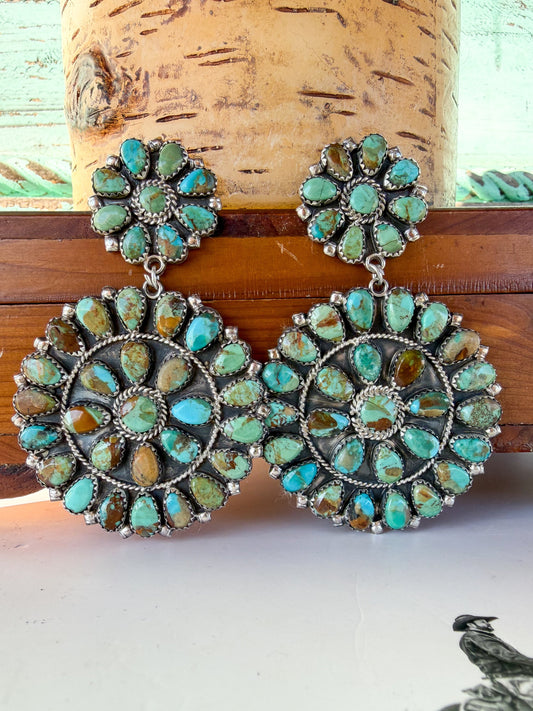 Darla Mixed Turquoise Cluster Drop Earrings