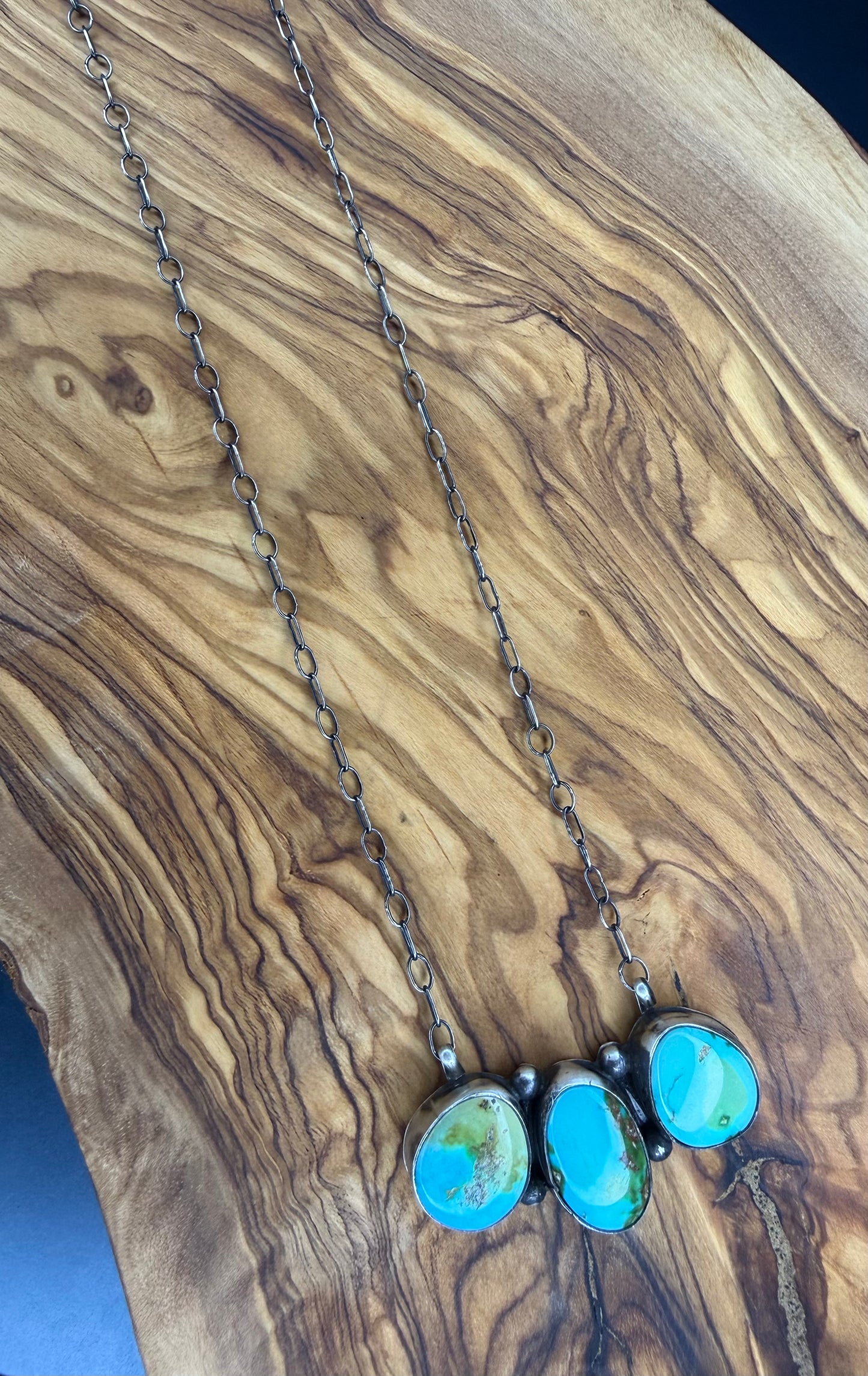 MR Sonoran Gold Turquoise Three Stone Necklace