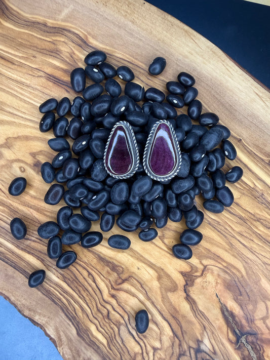 L Kee Purple Spiny Tear Drop Earring