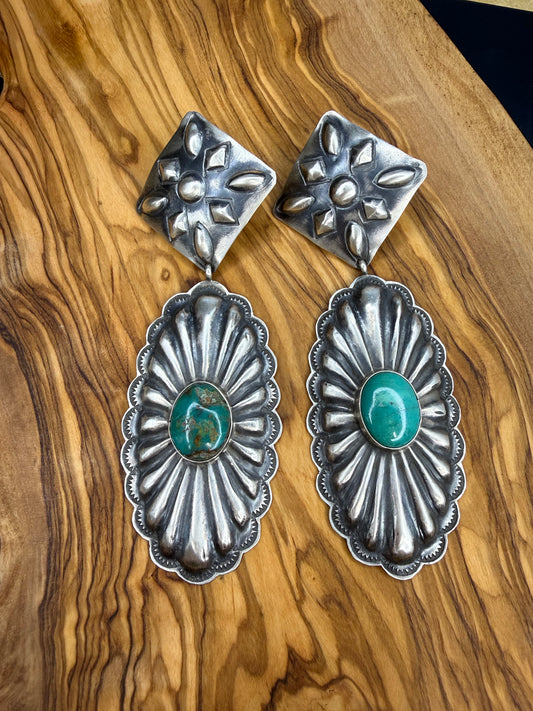 RL Turquoise Drop Concho Earring