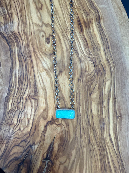 G.RIOS Smoooth Edge Dainty Turquoise Necklace 2.0