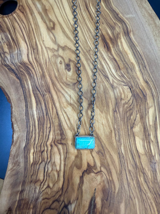 G.RIOS Smoooth Edge Dainty Turquoise Necklace 5.0