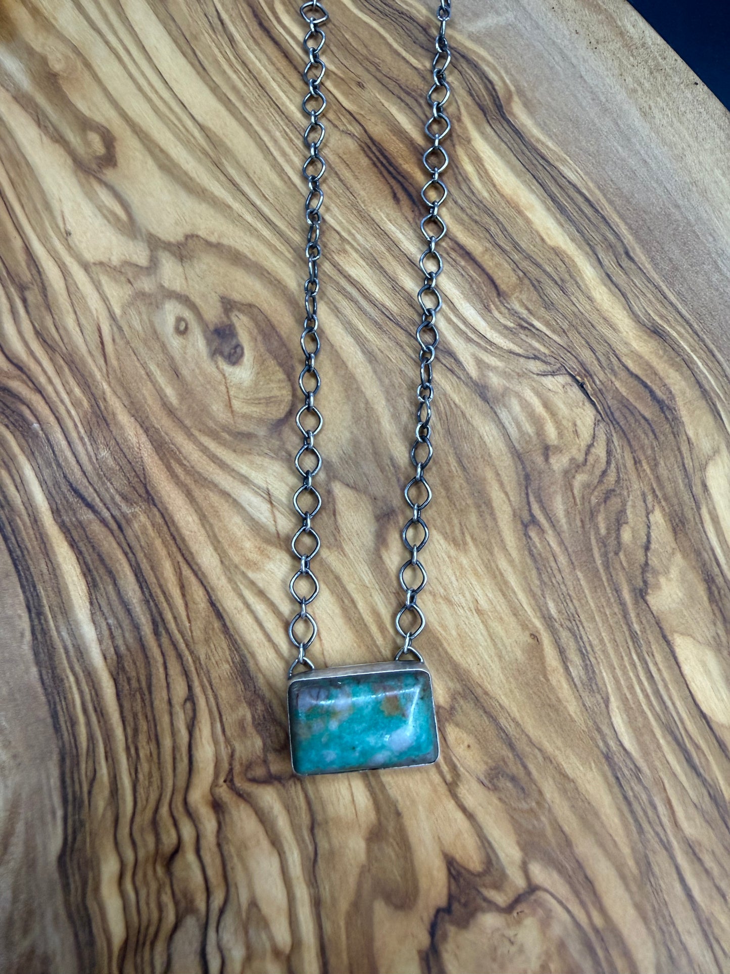 G.RIOS Smoooth Edge Dainty Turquoise Necklace 6.0