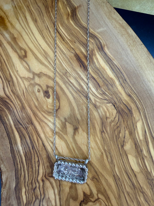 Sterling Silver Engraved Necklace