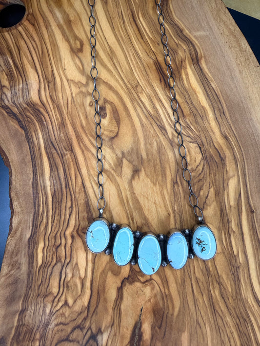 5 Stone Golden Hills Bar Necklace