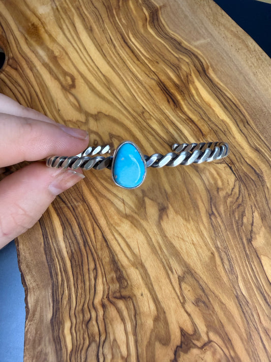 Largo Twisted Rope Kingman Turquoise Stacker Cuff