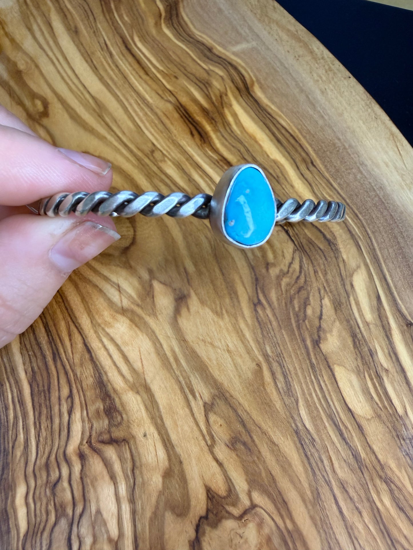 Largo Twisted Rope Kingman Turquoise Stacker Cuff