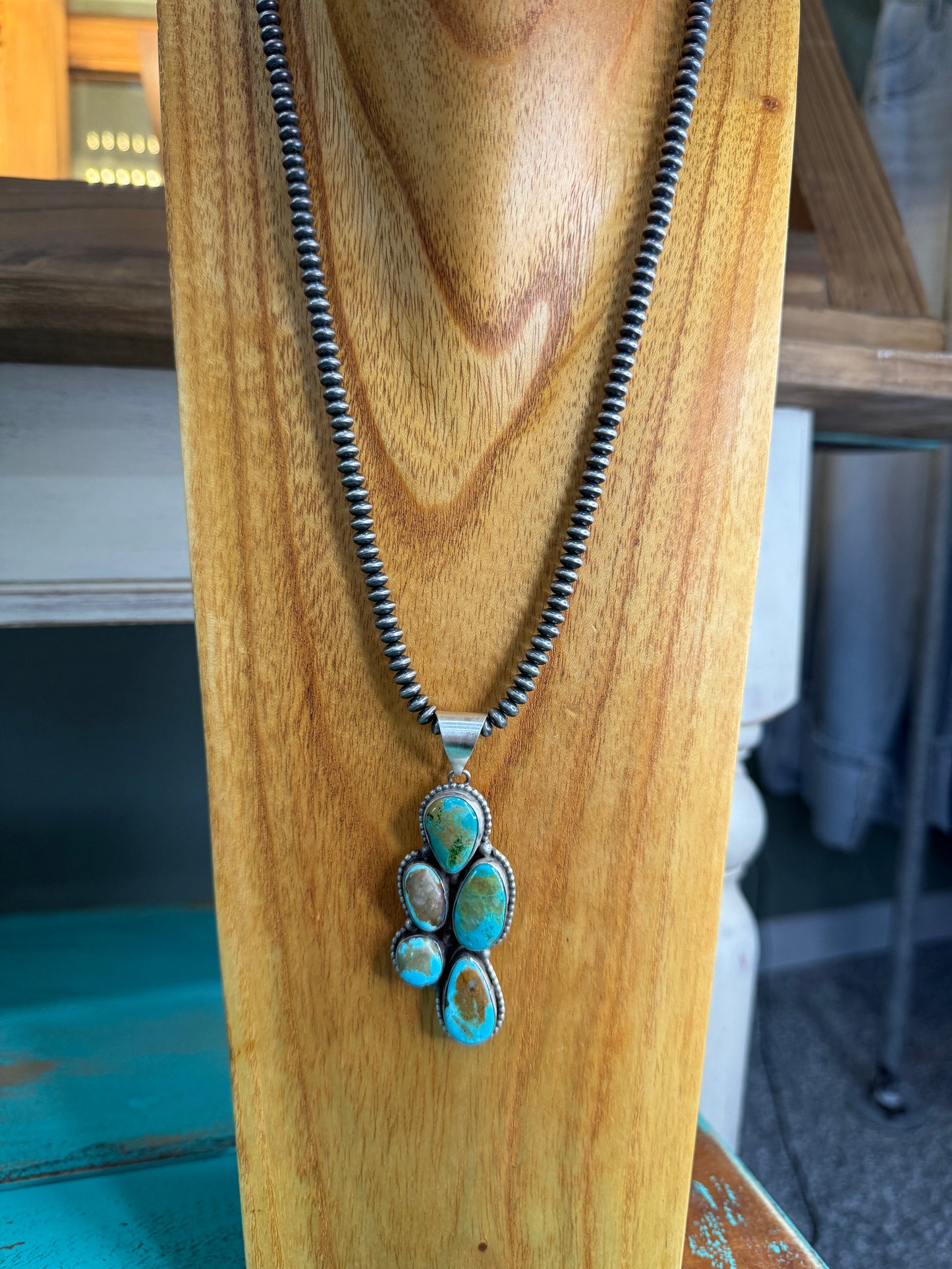 L Sterling 5 Stone Pendant