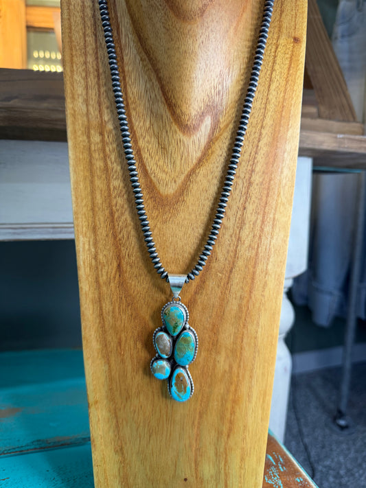 L Sterling 5 Stone Pendant
