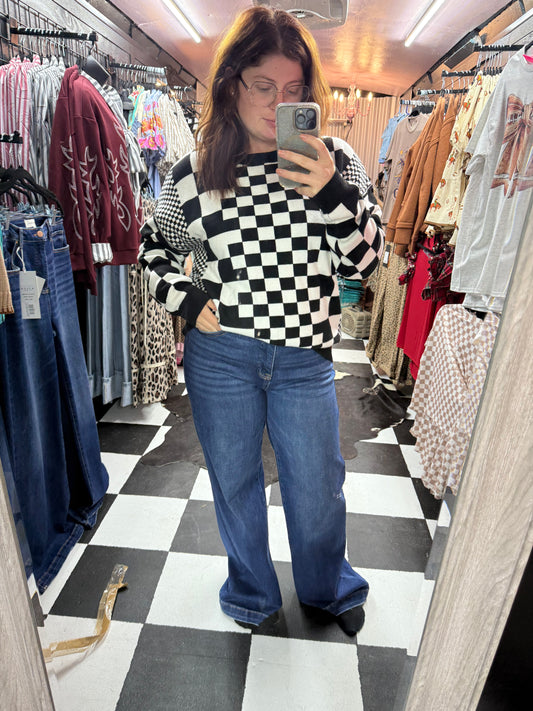 Black & White Checker Sweater