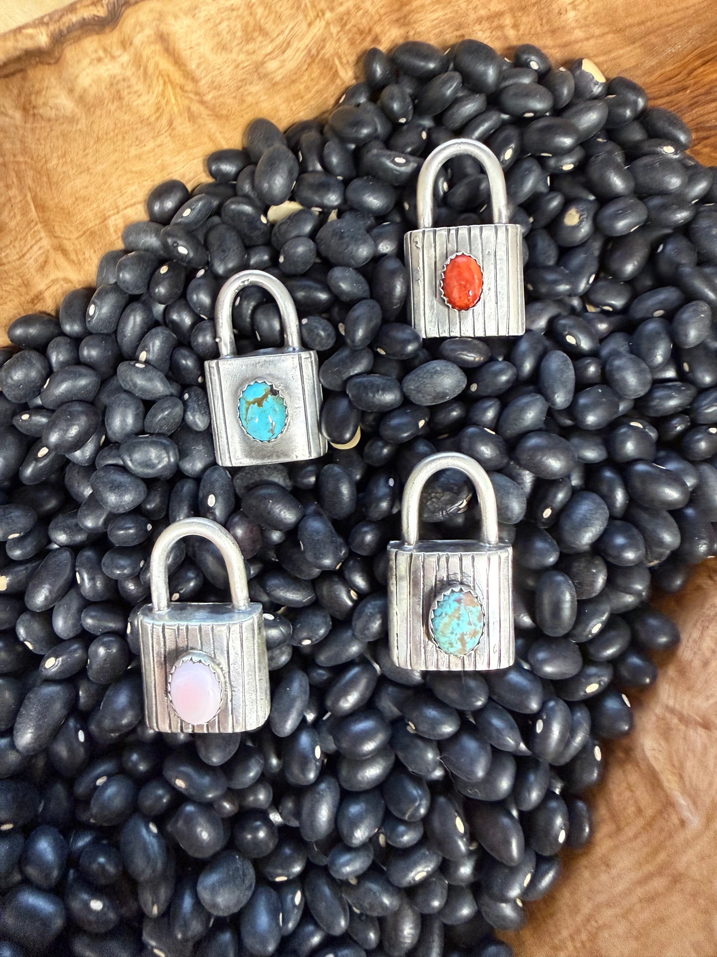 Lock Pendent with Stone