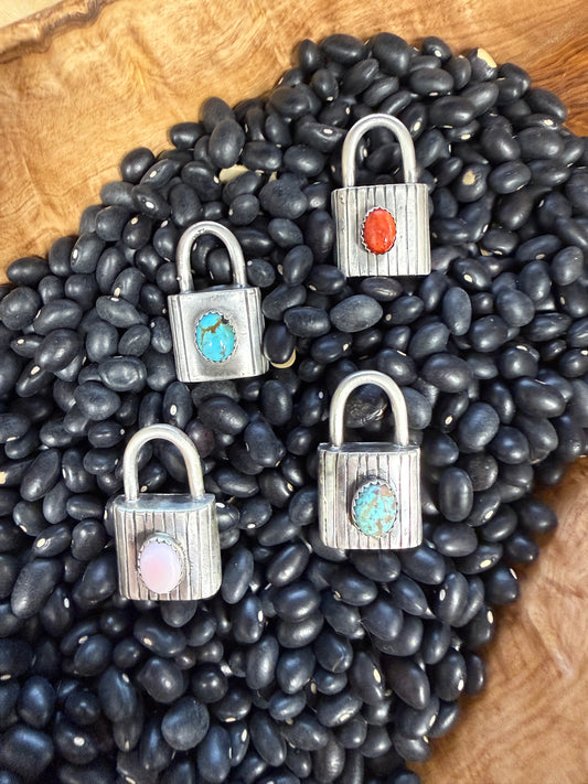 Lock Pendent with Stone