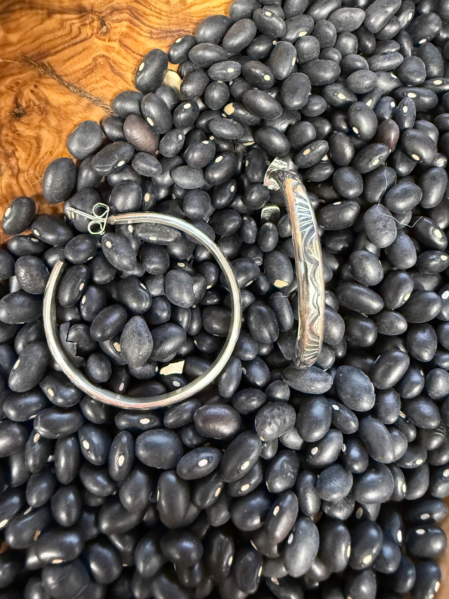 Sterling Silver Stamped Hoops