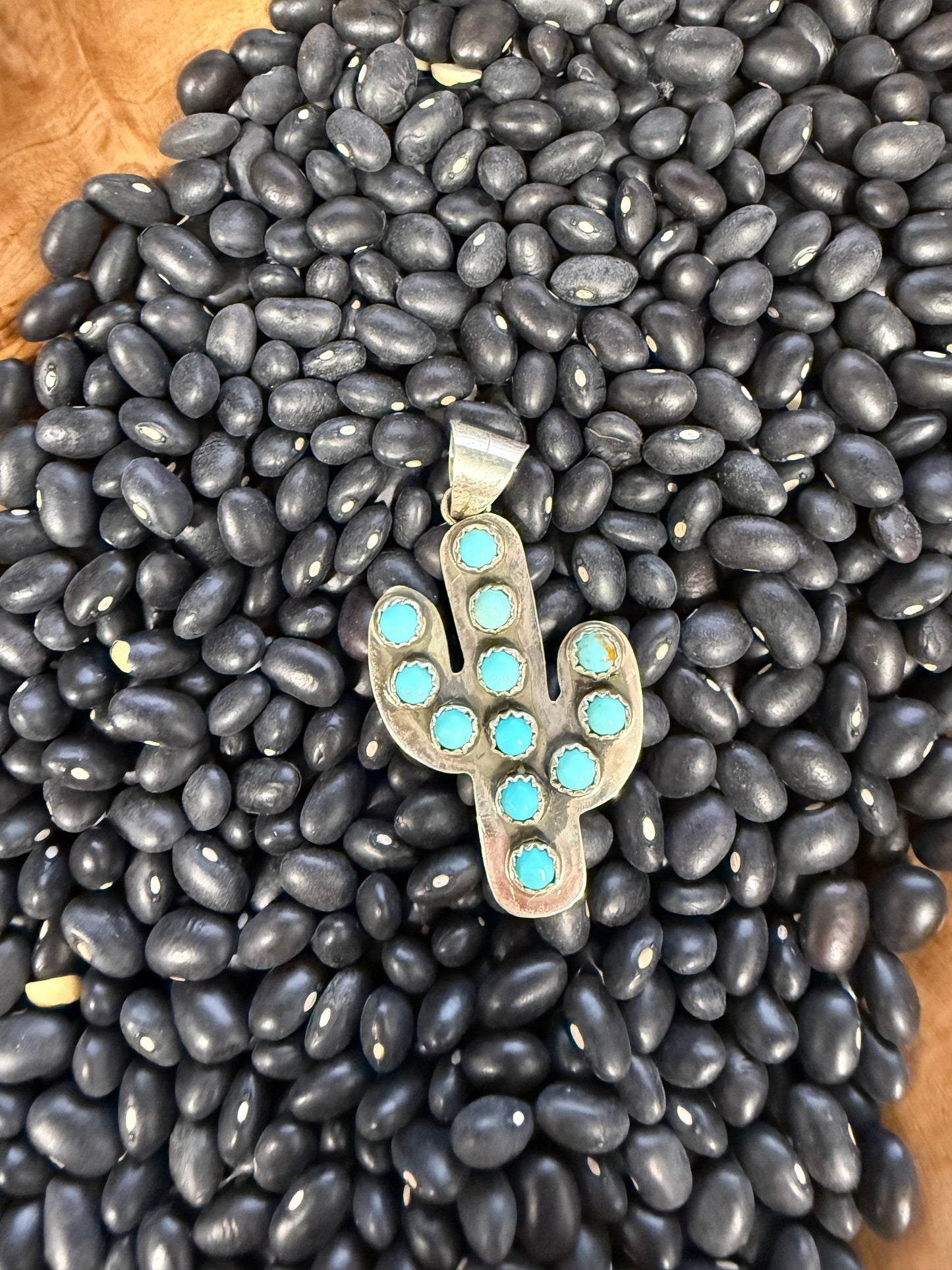 Turquoise Dot Cactus Pendent
