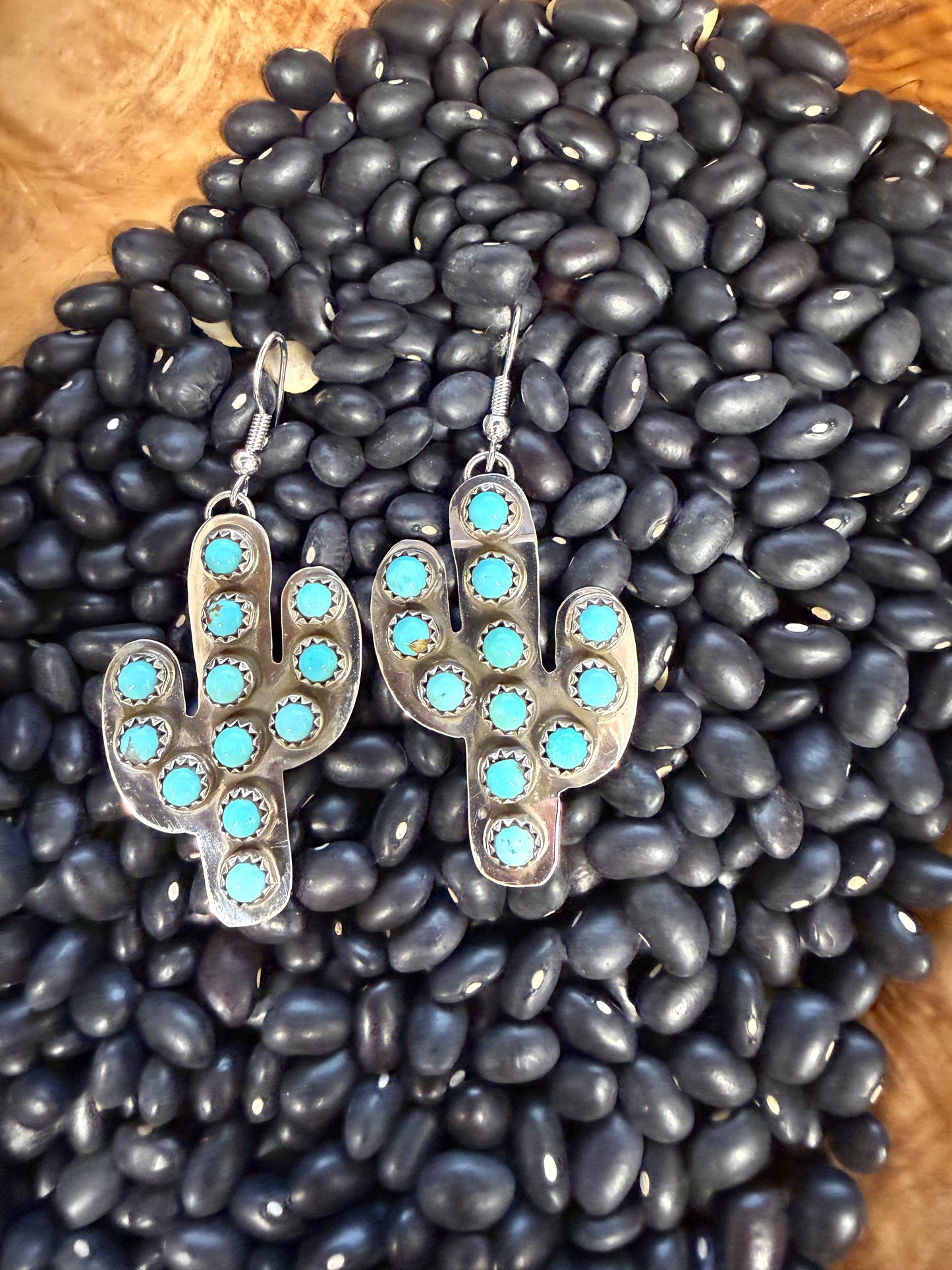 Turquoise Dot Cactus Earrings