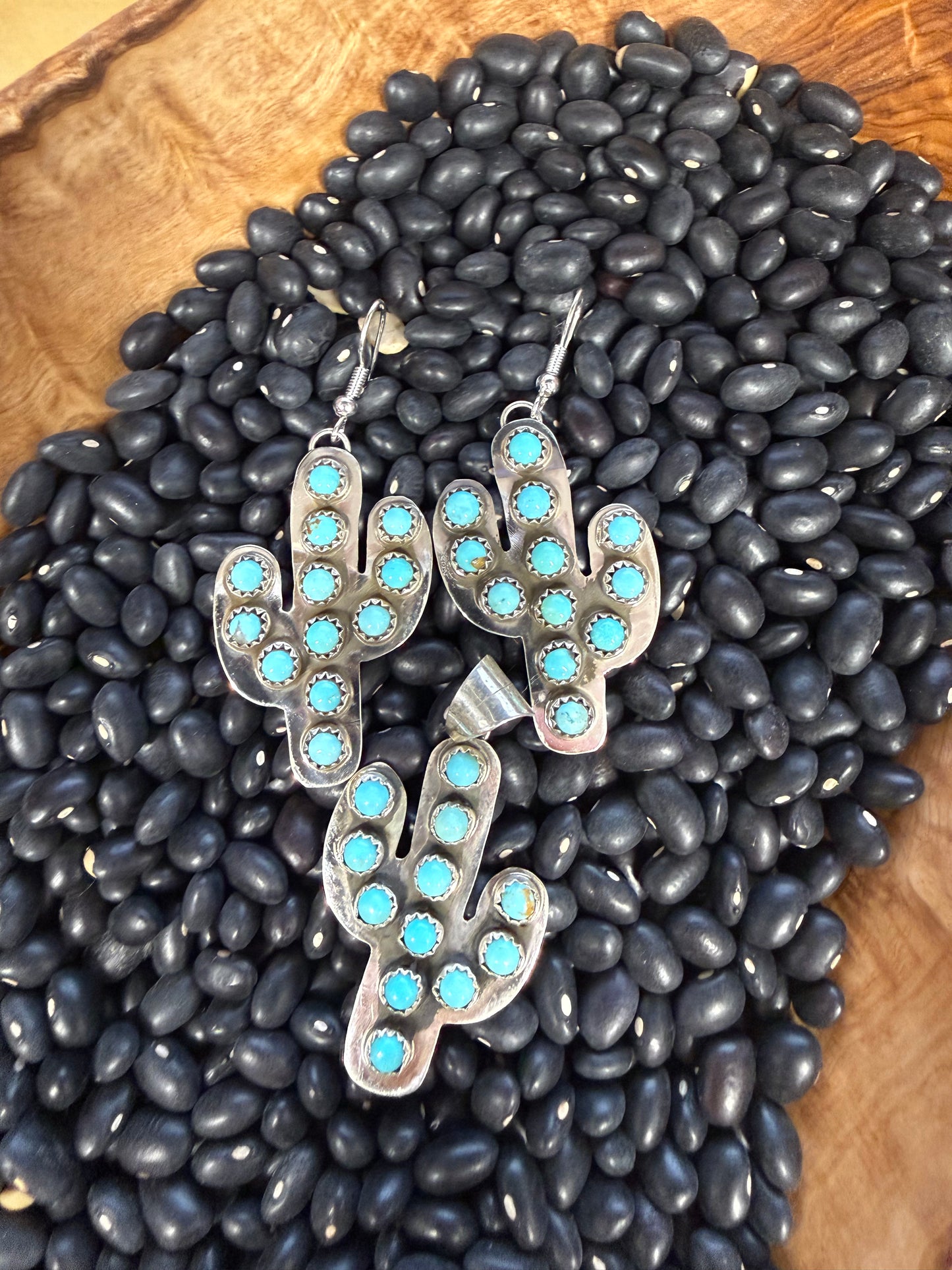 Turquoise Dot Cactus Earrings