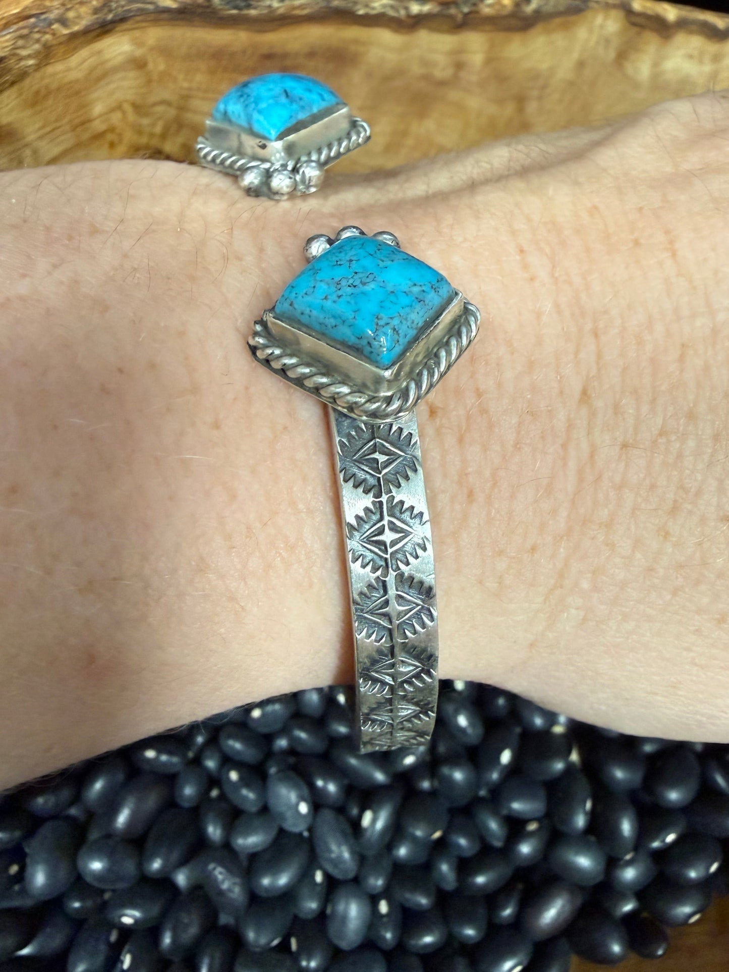 Turquoise Stamped Cuff
