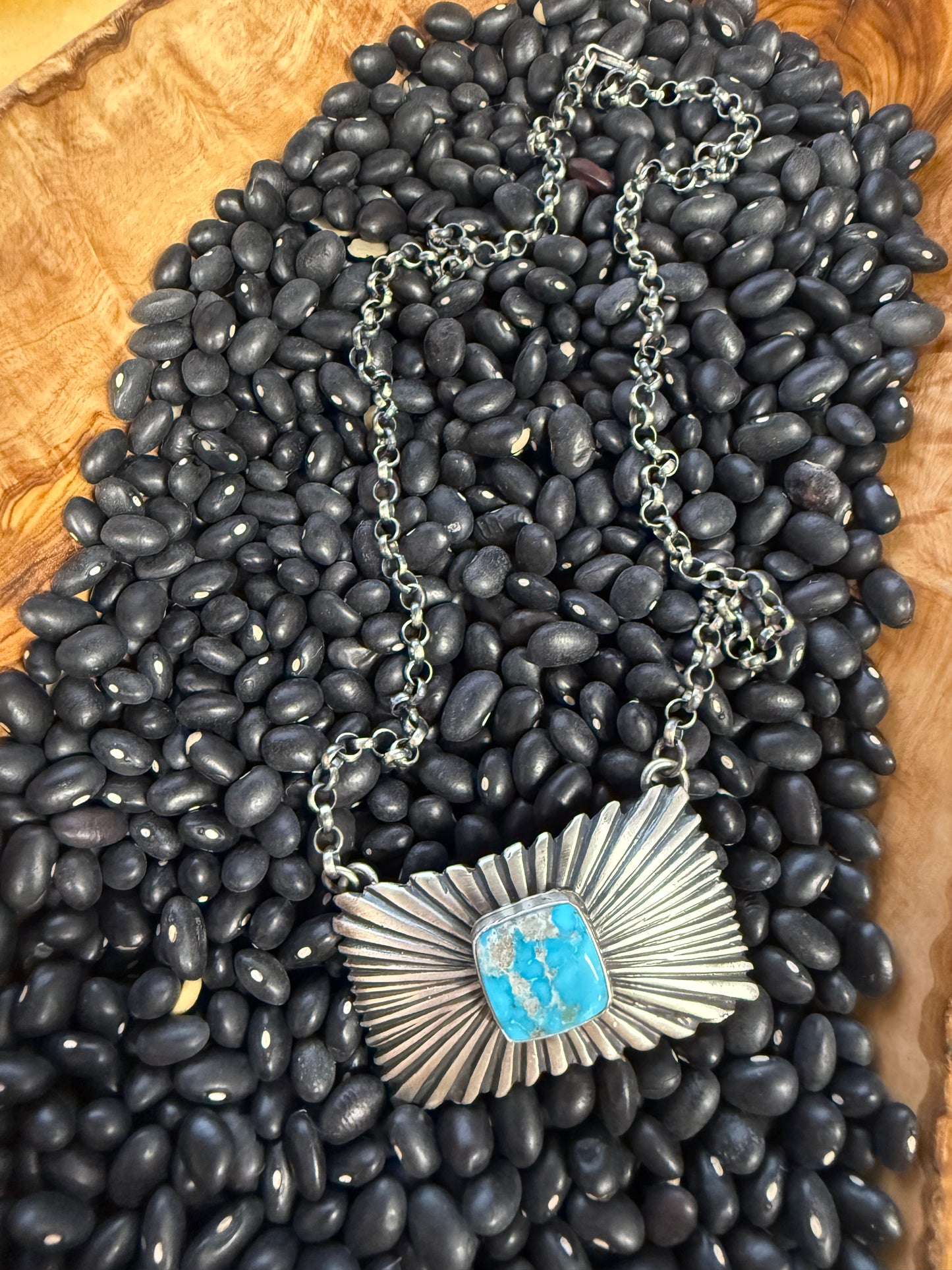 Turquoise Stone Concho Necklace