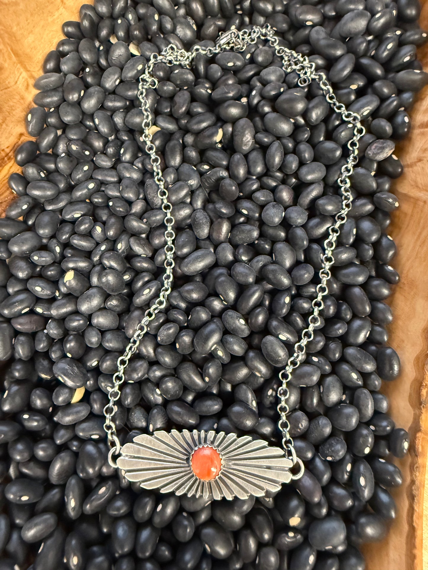 Oval Concho Necklace with stone