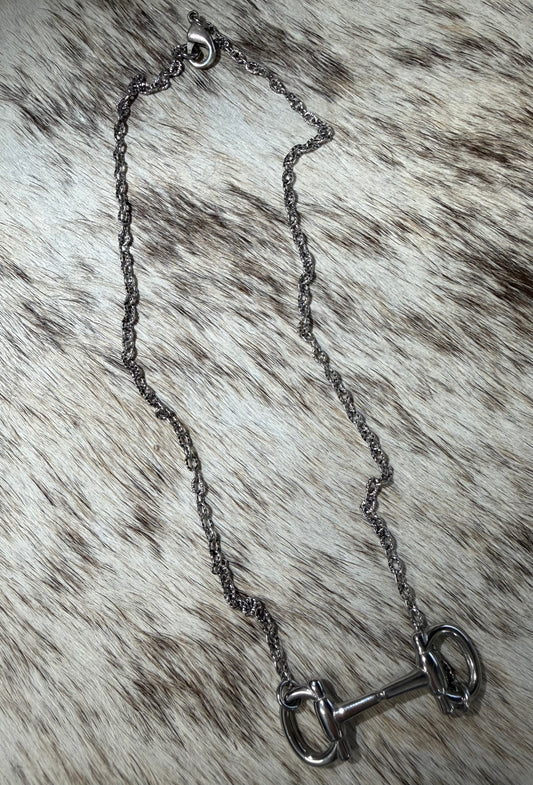 Bit Necklace with Hammered Chain