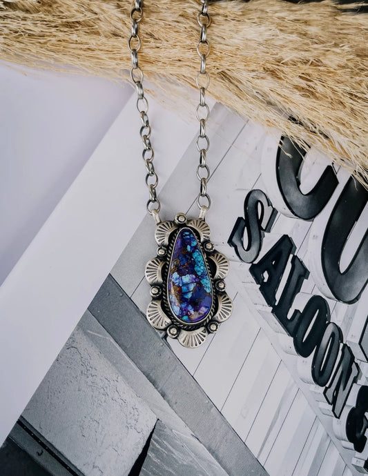 Purple Mojave Drop Necklace
