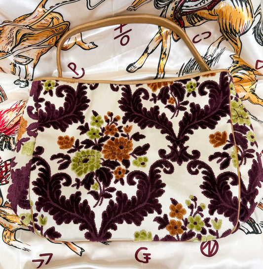 The Olivia Purple Floral Chenille