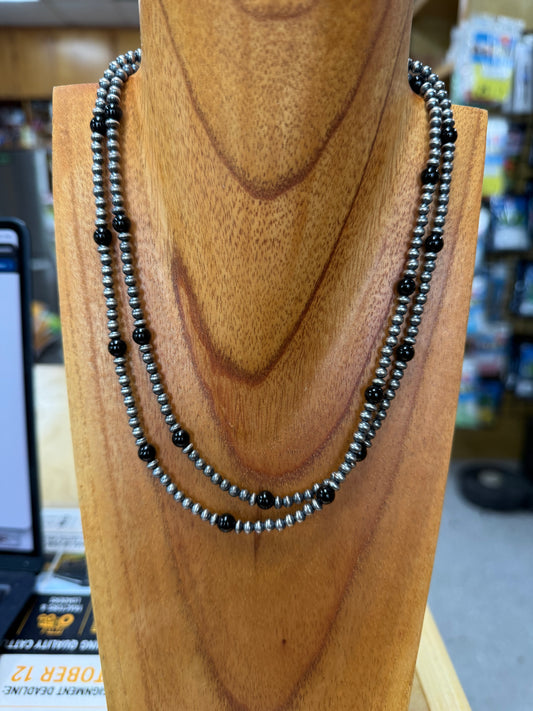 Black Onyx Mixed Pearl Necklace
