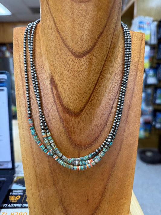Confetti Turquoise With Graduated Pearls