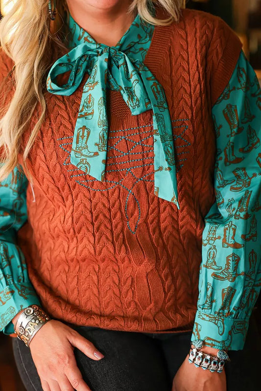 Rust Boot Stitch Sweater