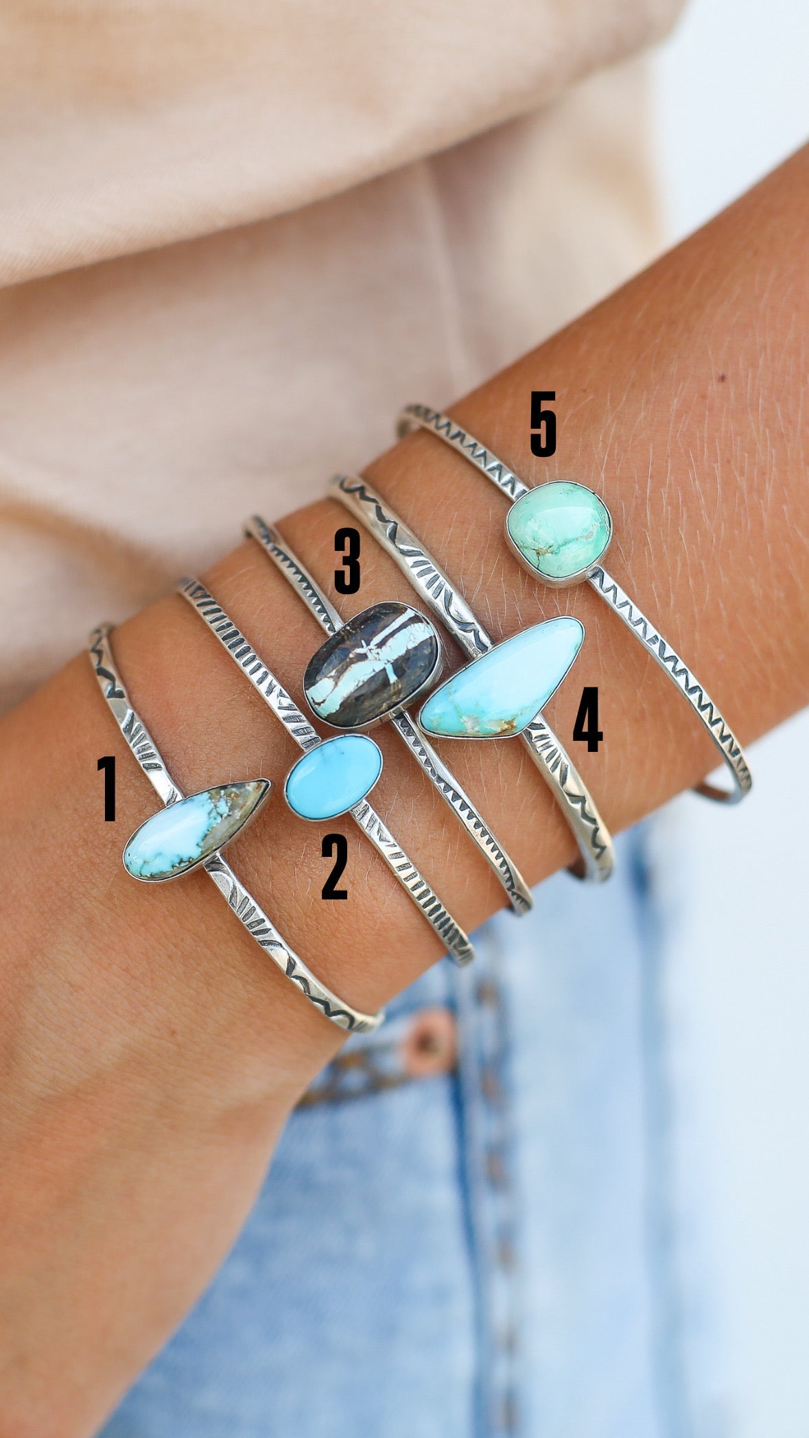 The Prescott Single Stone Stamped Cuff